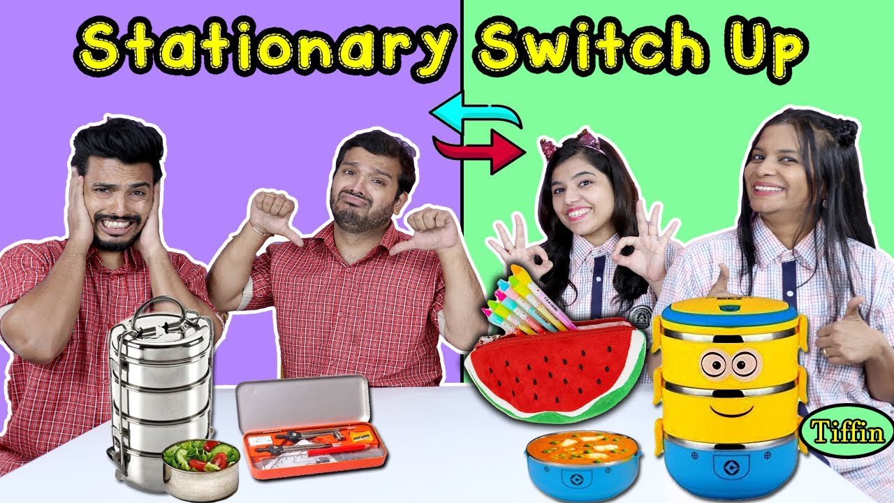 Stationary Switch Up Challenge | Hungry Birds | School Supplies Switch Or Keep Competition