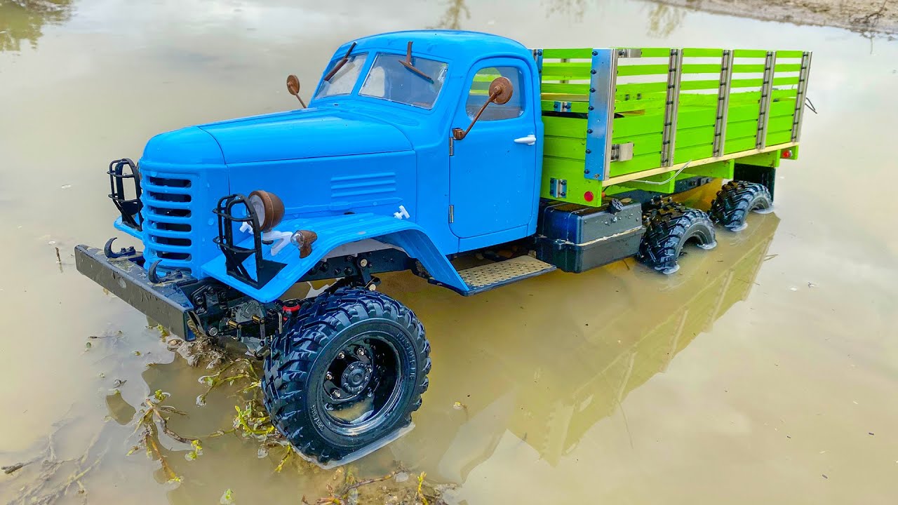 RC 6x6 CAR MUD Riding KingKong Zil 131Truck Water Race